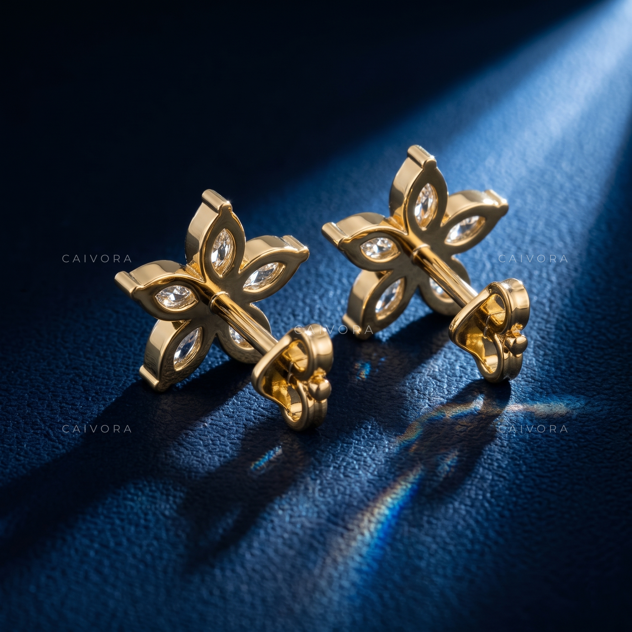 Ethereal Petal Marquise Diamond Studs