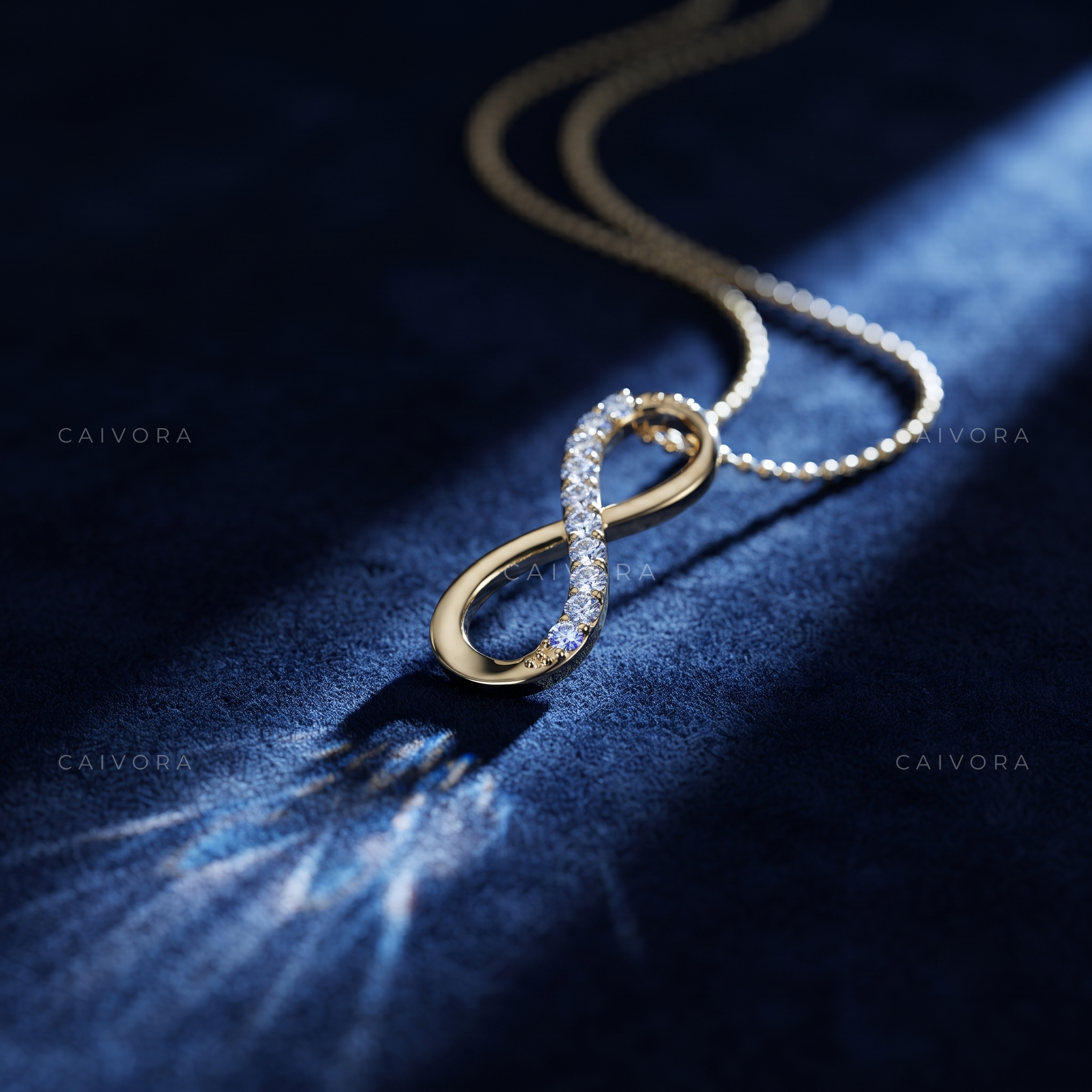Vertical Infinity Lab-Grown Diamond Pendant Necklace