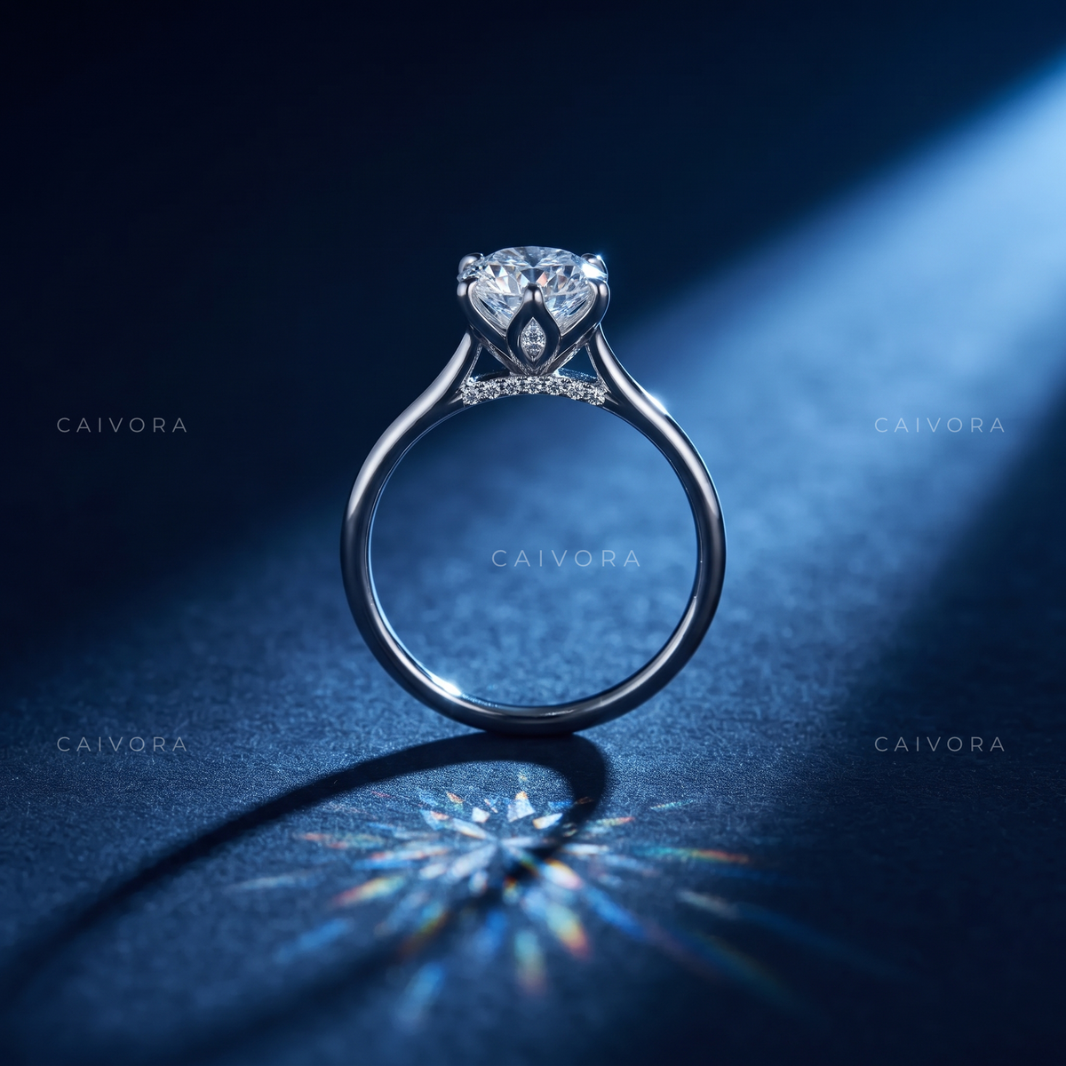 Marquise Cut Hidden Halo Pavé Tulip Engagement Ring