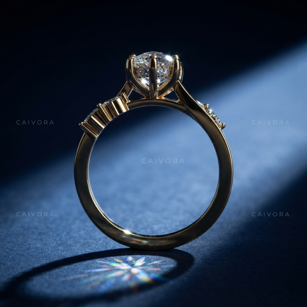 Pear Cut Diamond Engagement Ring with Sculpted Twist Band