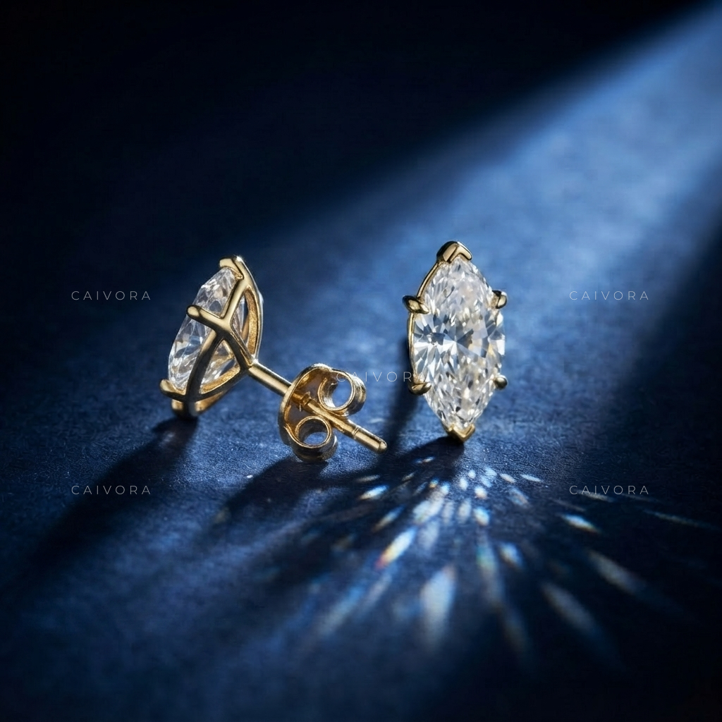 Regal Marquise Six-Prong Solitaire Studs