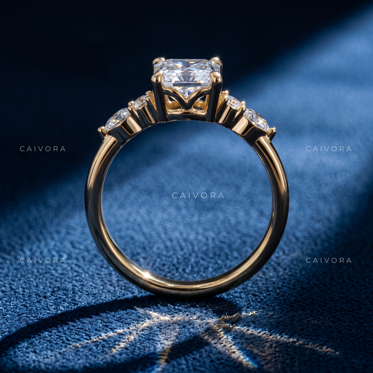 Elegant Triana Setting with a Cushion Cut Center Diamond