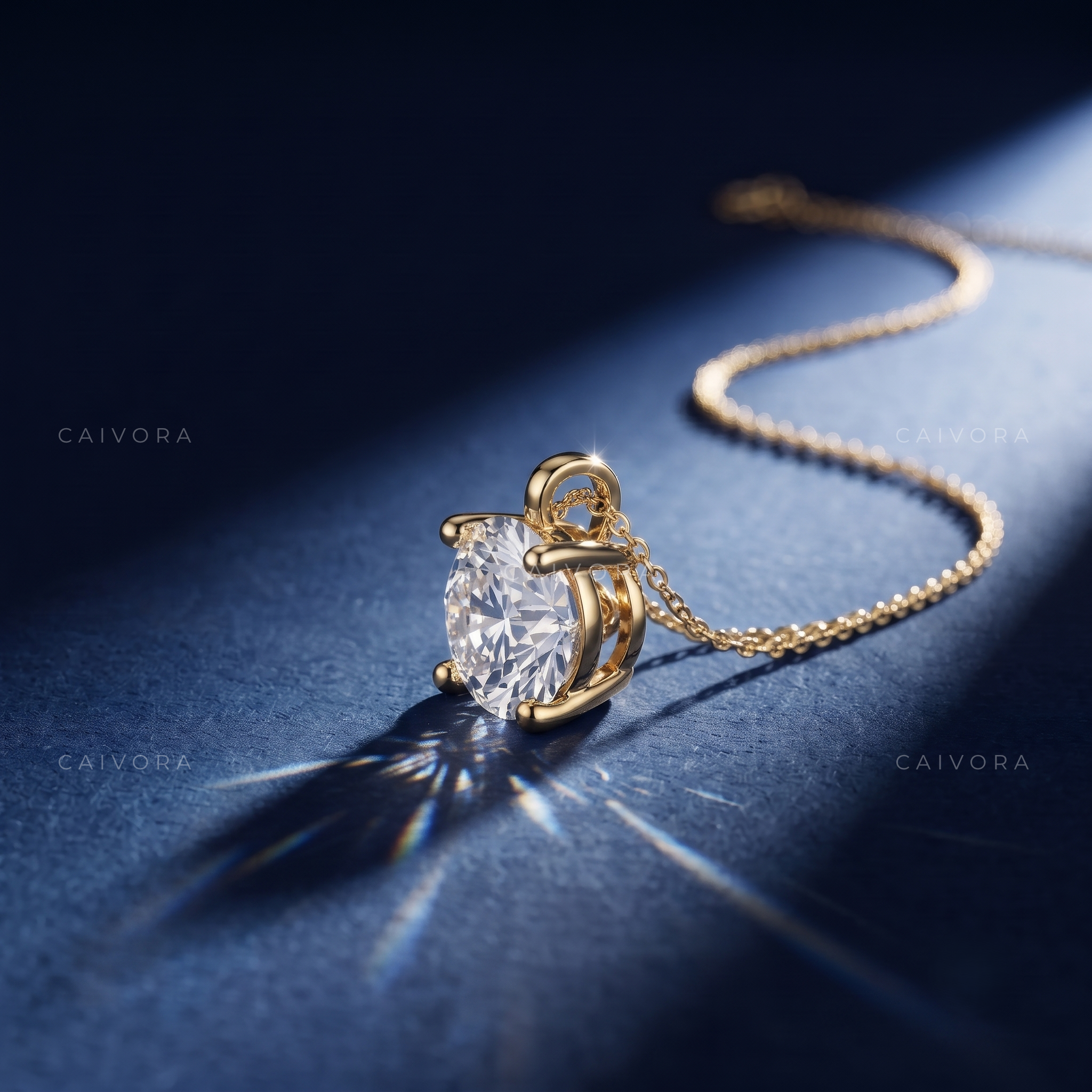 Classic Round Lab-Grown Diamond Solitaire Pendant Necklace