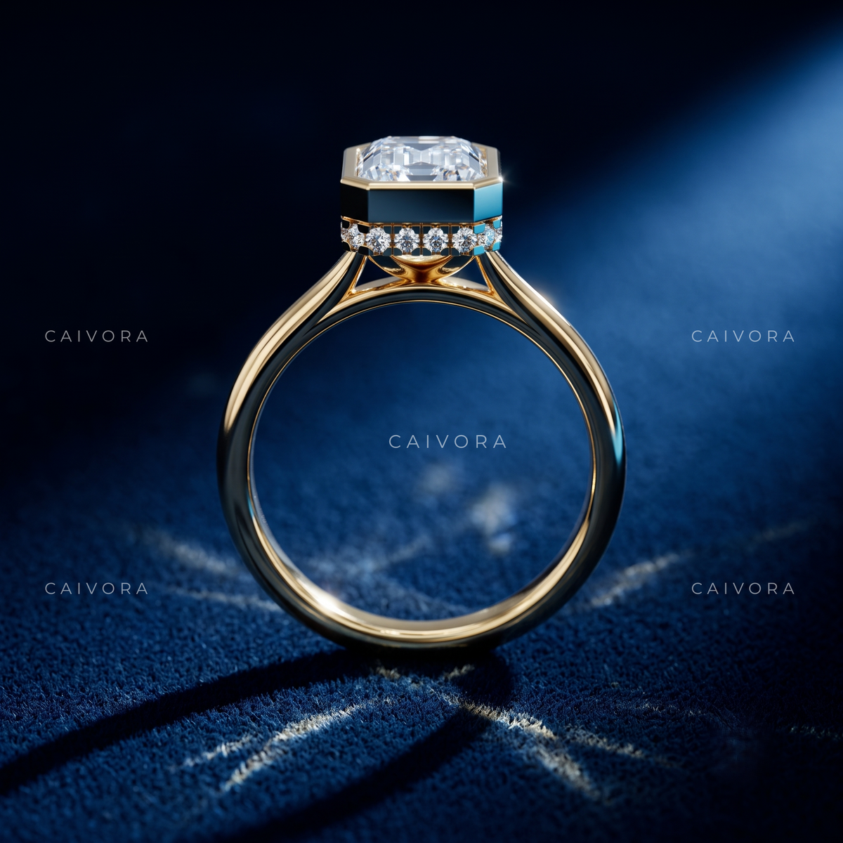 Sleek Sophistication with an Emerald Cut Hidden Halo