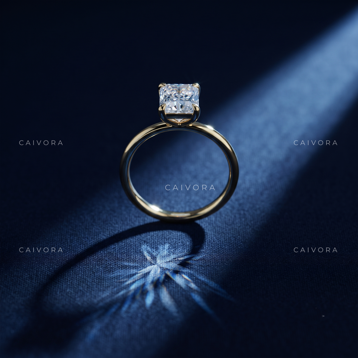 Emerald Cut Four Prong Solitaire Engagement Ring
