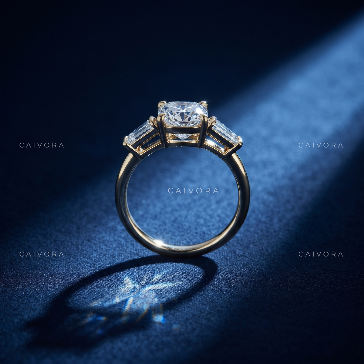 Soft Geometry with a Cushion Cut Center Diamond