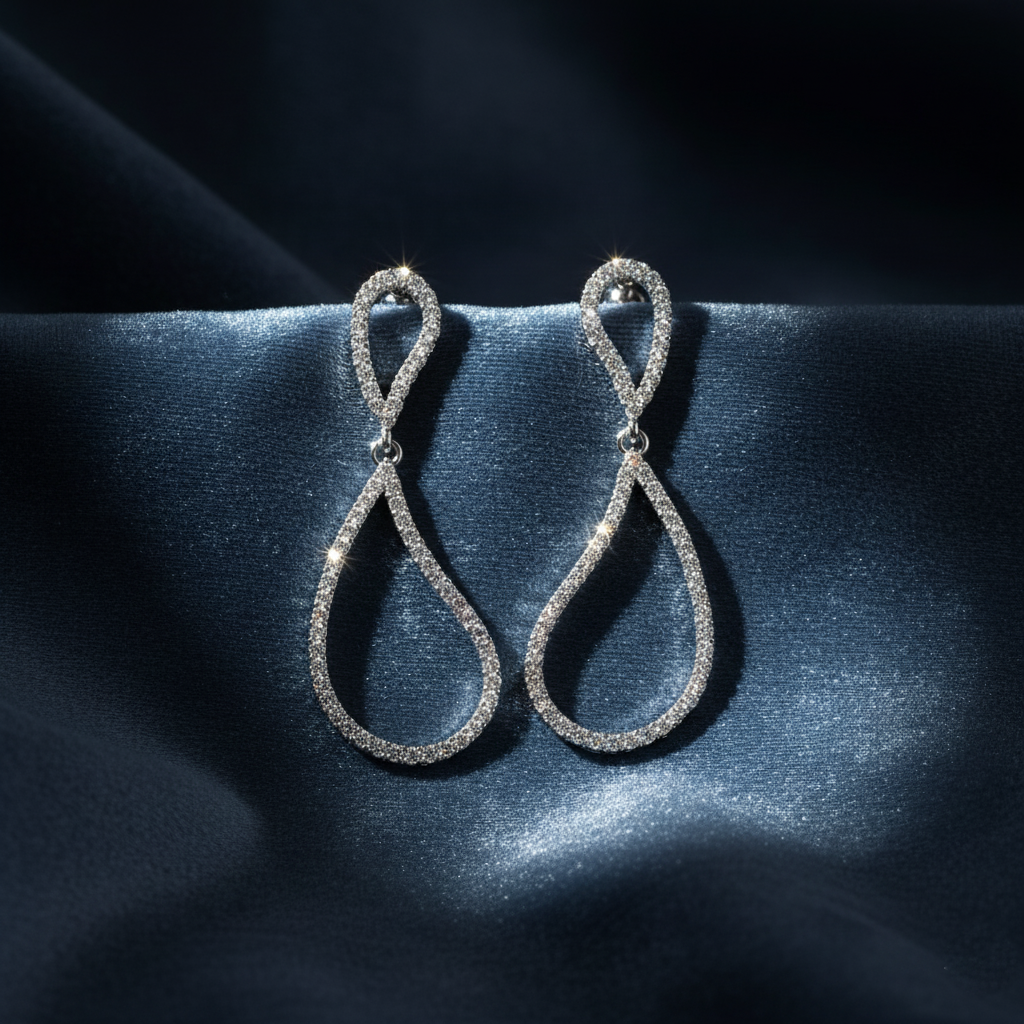 Glittering Symbolic Diamond Earrings