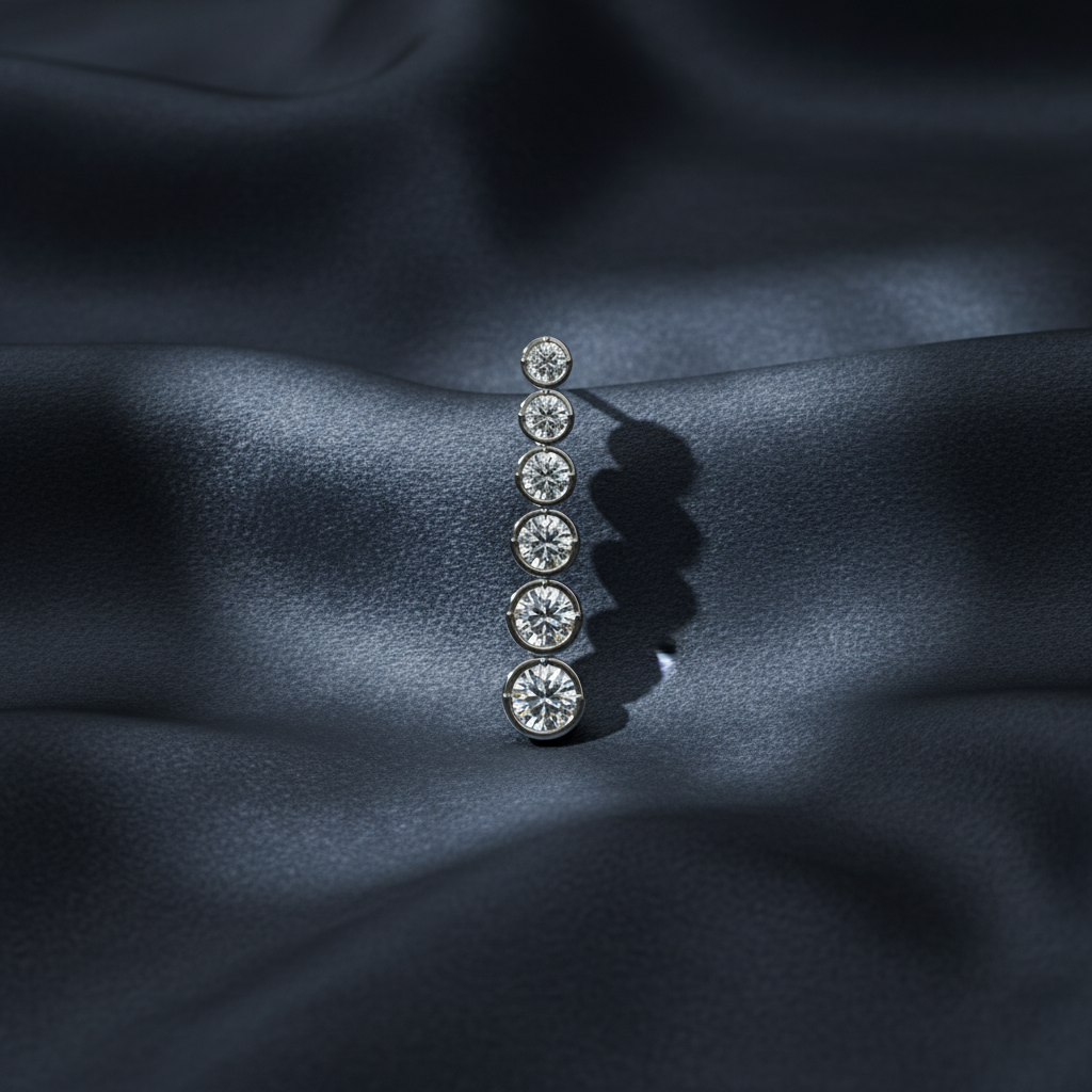 Elegant Graduated Diamond Dangle Drop Earrings