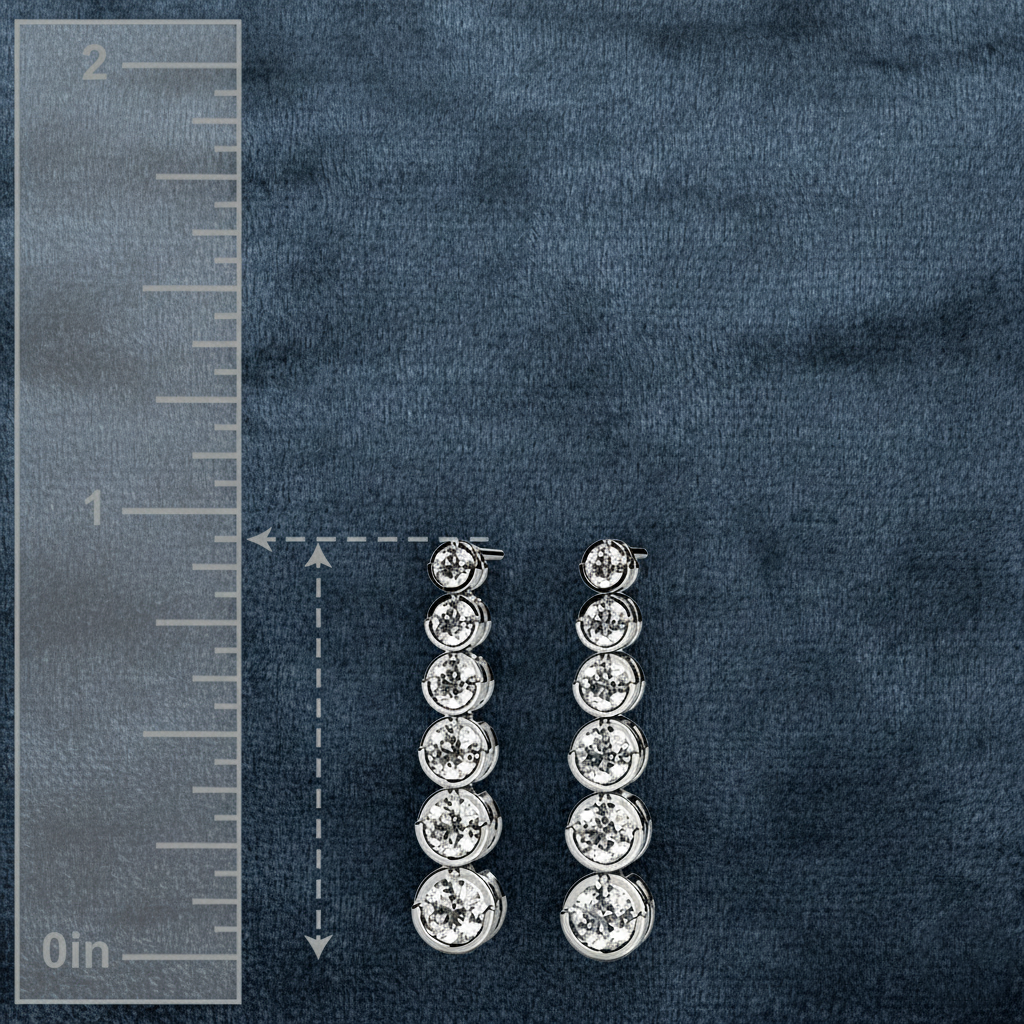 Elegant Graduated Diamond Dangle Drop Earrings