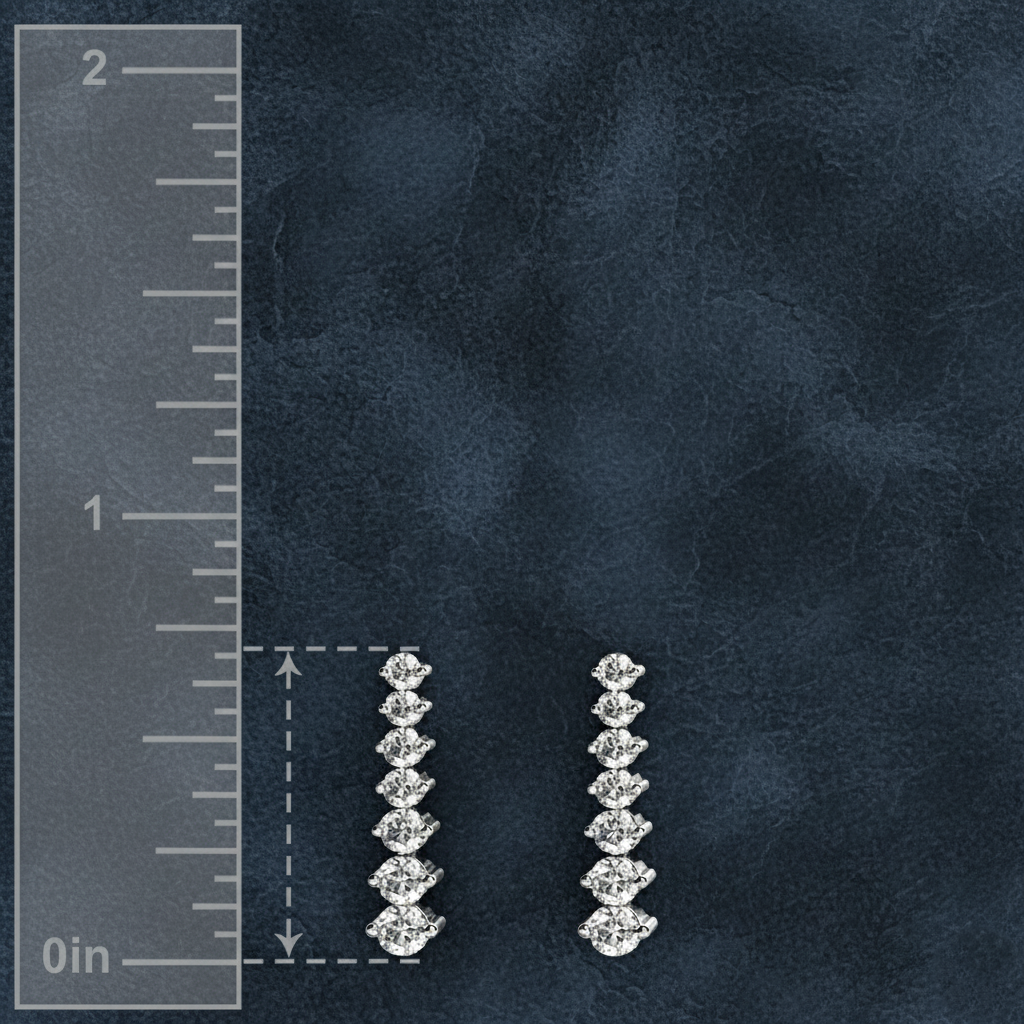 Beautiful Six-Stone Diamond Earrings