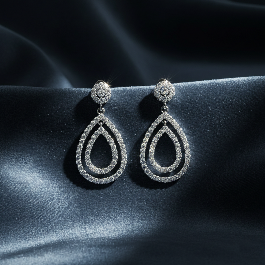 Glistening Majestic Diamond Link Earrings