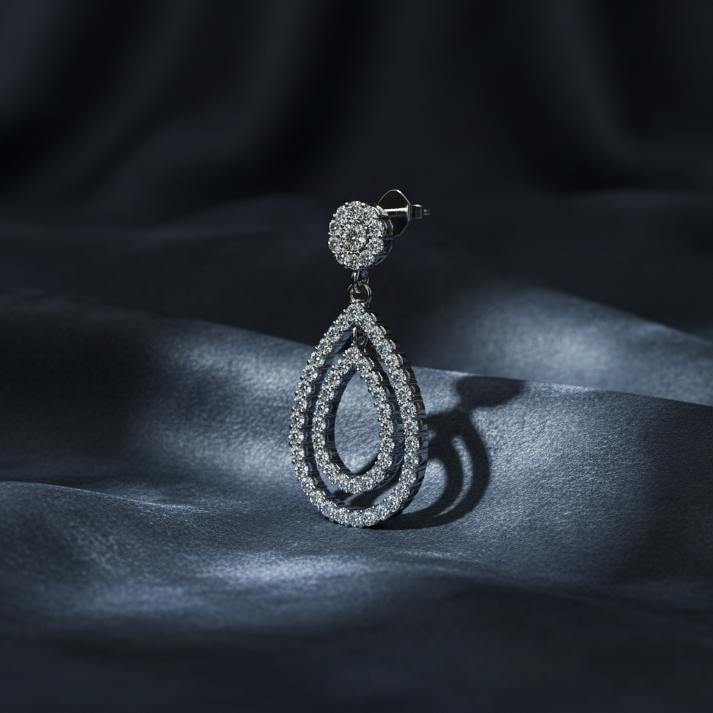 Glistening Majestic Diamond Link Earrings