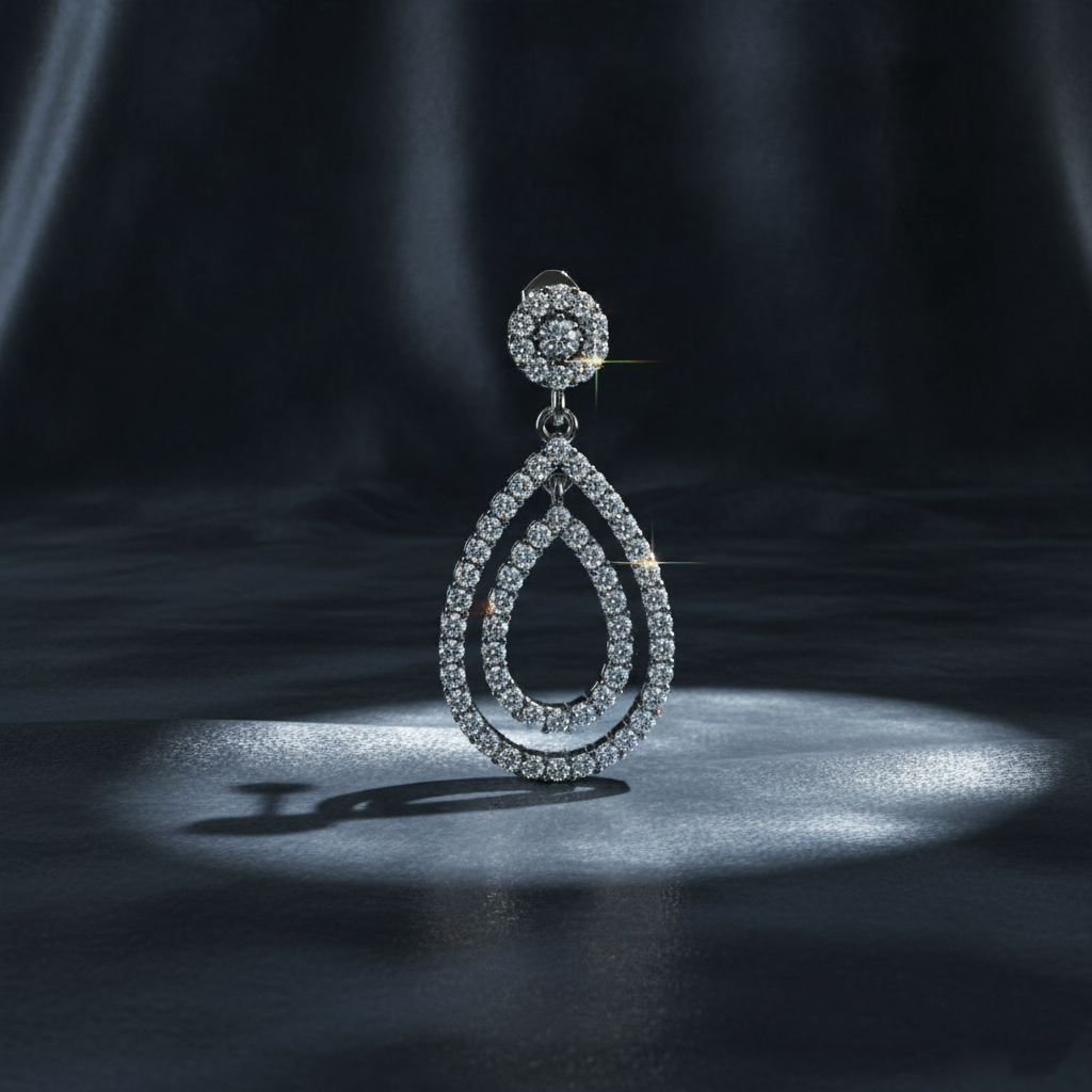 Glistening Majestic Diamond Link Earrings