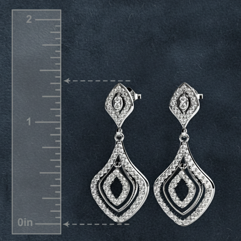 Decadent Vintage Inspired Diamond Dangle Earrings