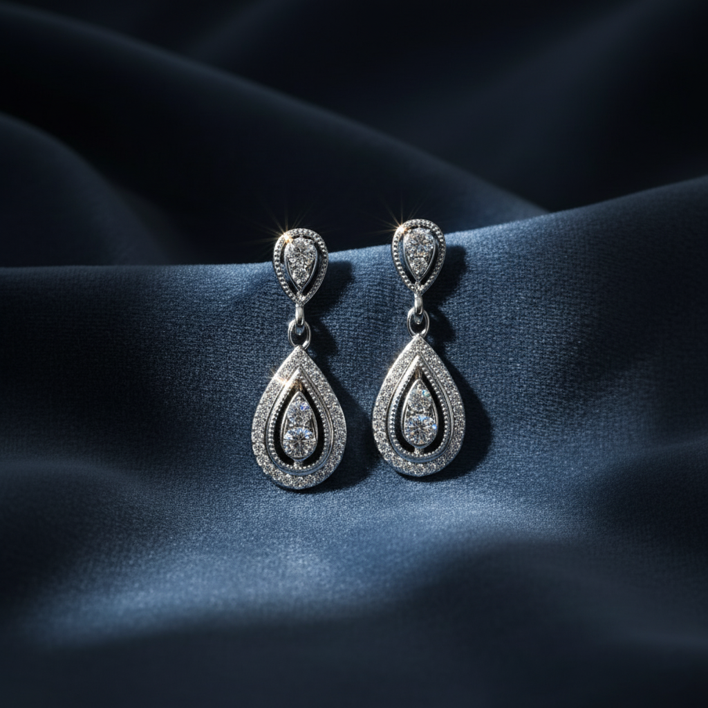 Exquisite Round Diamond Statement Drops