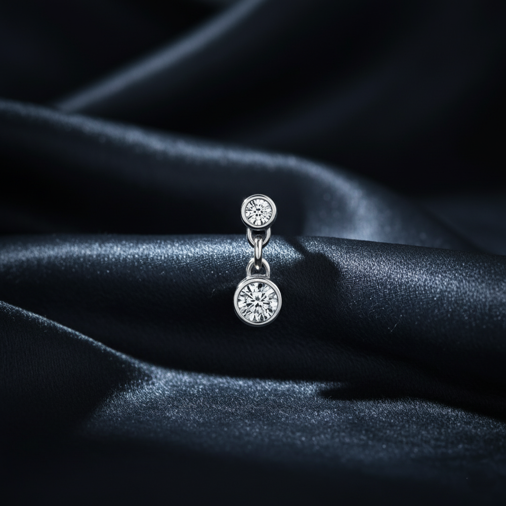 Captivating Bezel Set Diamond Drop Earrings