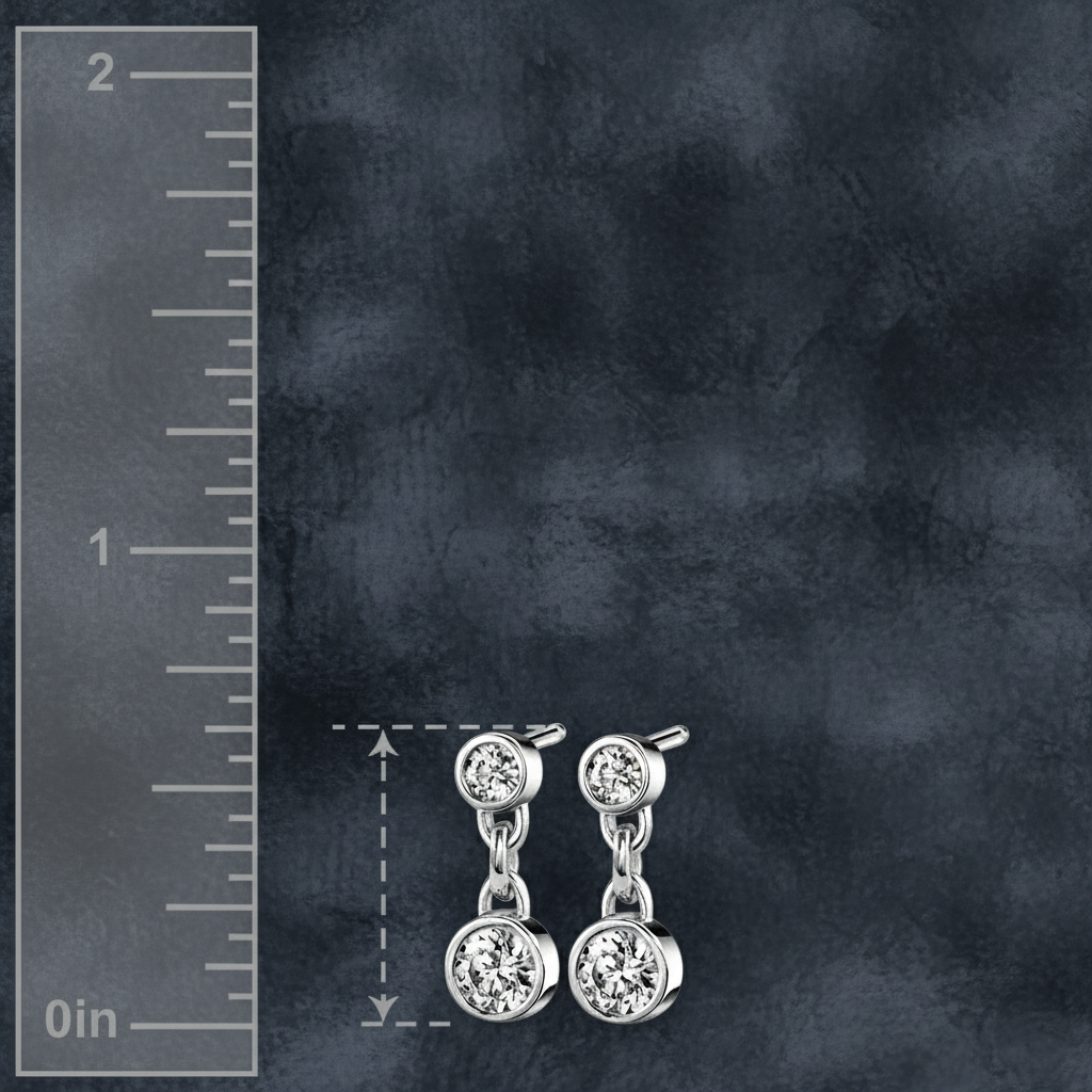 Captivating Bezel Set Diamond Drop Earrings