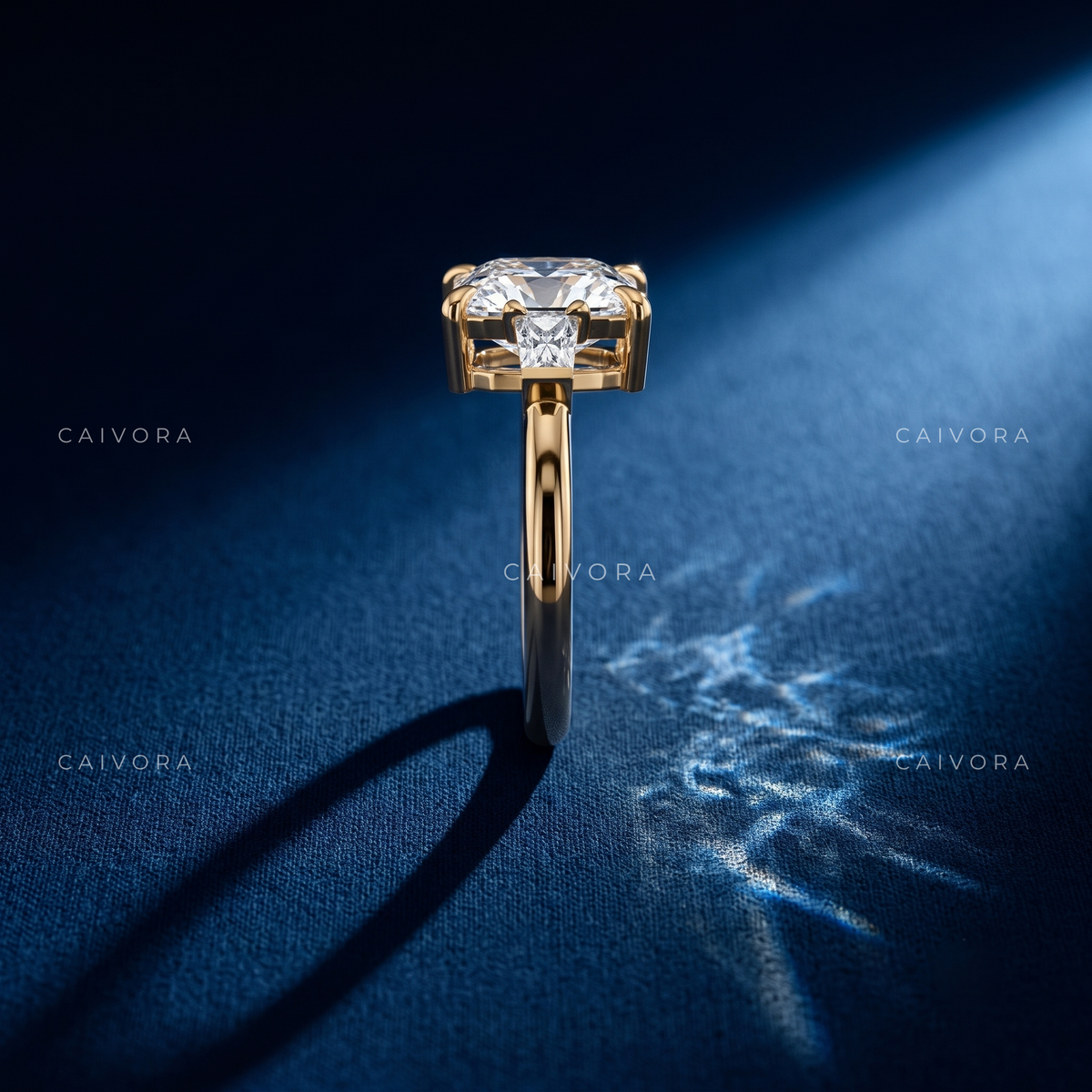Icy Brilliance with a Crushed Ice Elongated Cushion Center