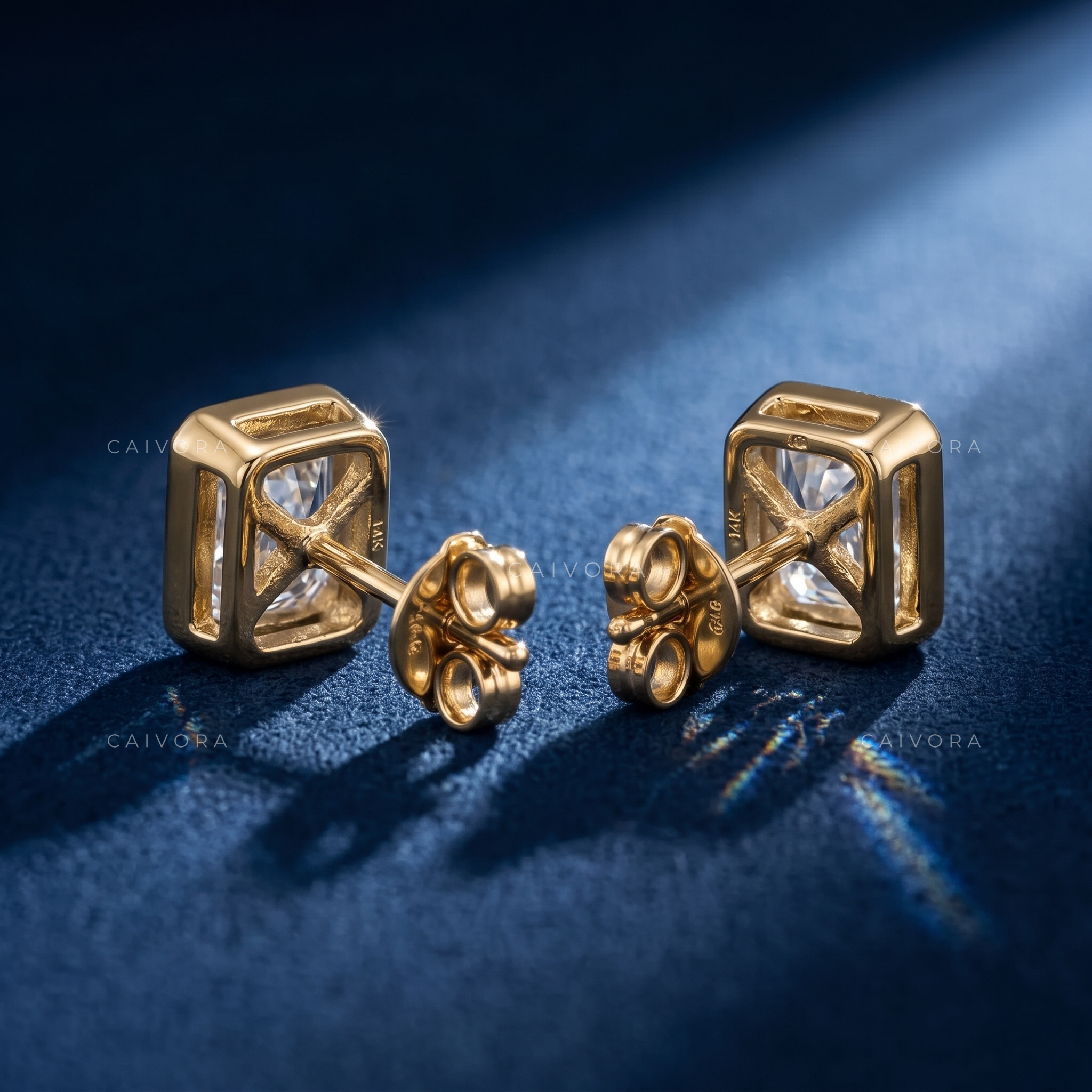 Solenne Radiant Bezel Stud Earrings