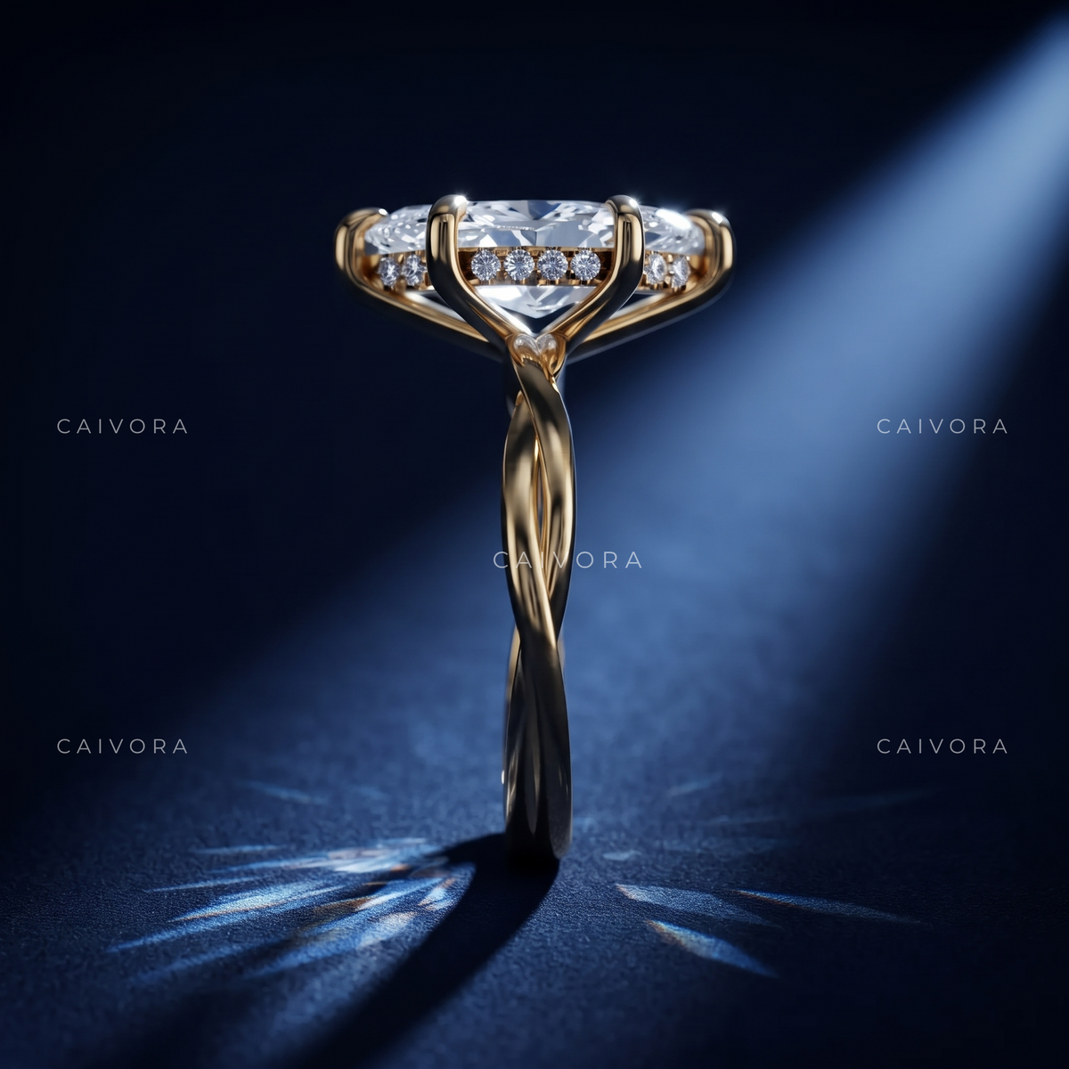 Timeless Elegance with a Marquise Cut Center Diamond
