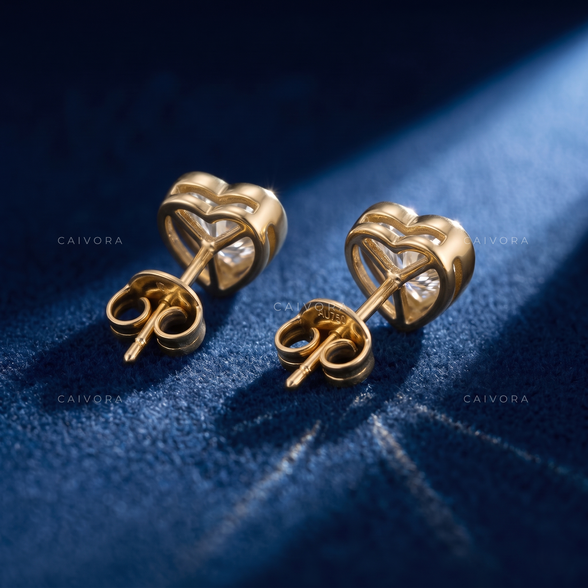 Amora Romantic Bezel Heart Stud Earrings