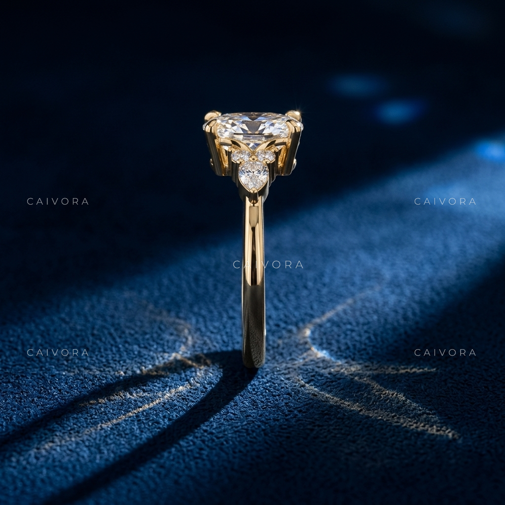Elegant Triana Setting with a Cushion Cut Center Diamond