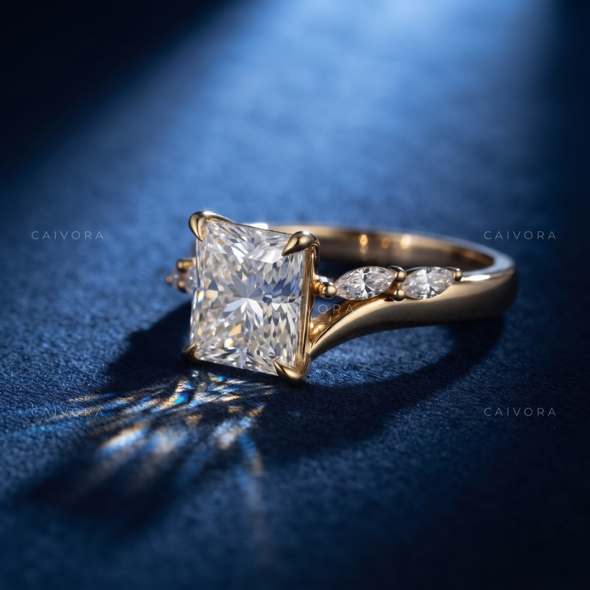 Priness Cut Vintage Inspired Diamond Engagement Ring