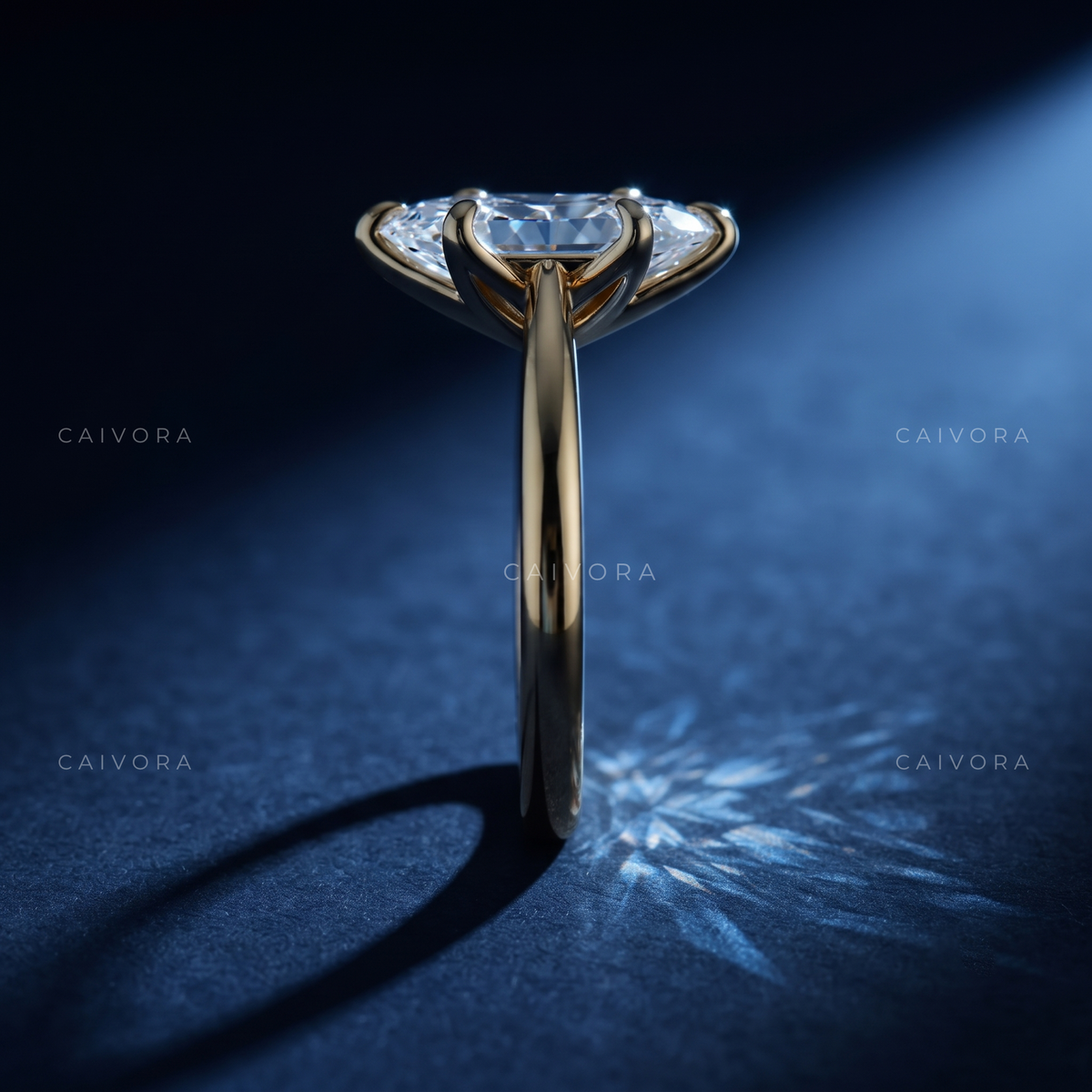 Moval Cut Hidden Halo Pavé Tulip Engagement Ring