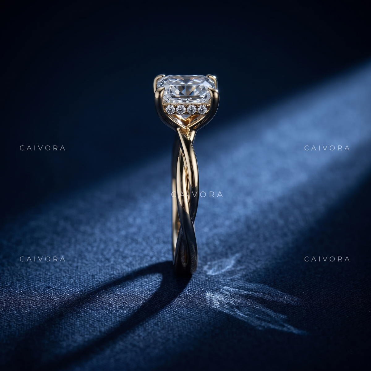 Vintage Prism Kosina Engagement Ring with an Asscher Cut Diamond
