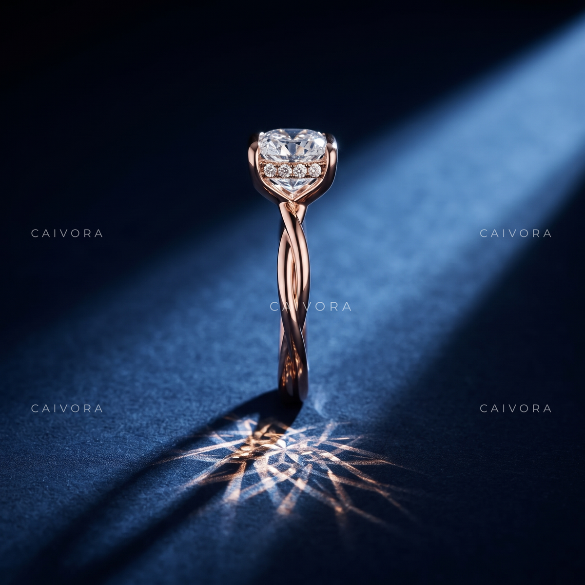 Velvet Radiance Kosina Engagement Ring with a Cushion Cut Diamond