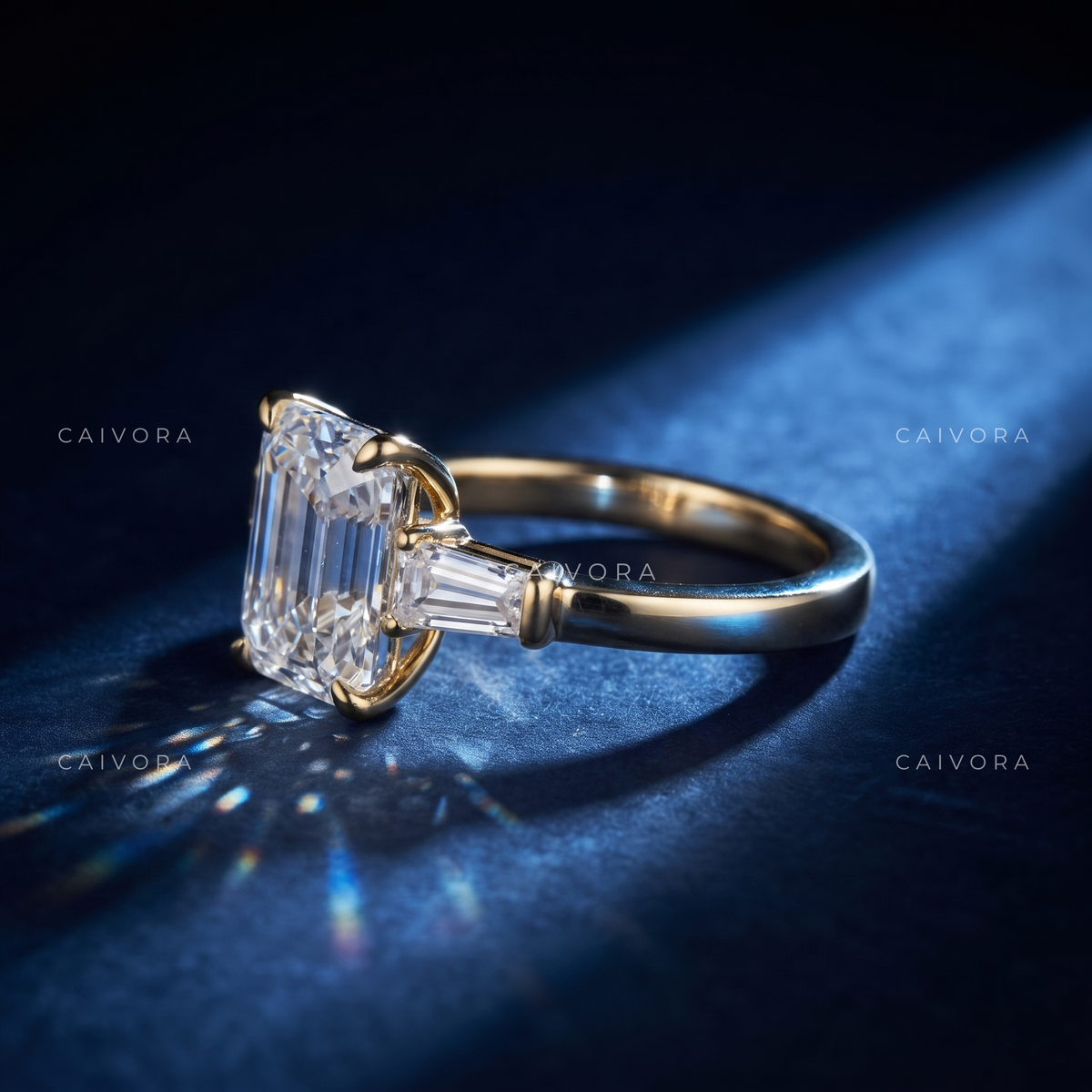 Modern Elegance Framed by Emerald Cut Brilliance