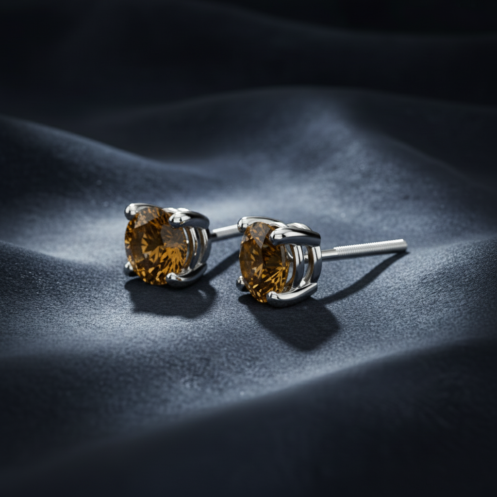 Vibrant Orange-Yellow Accent Studs