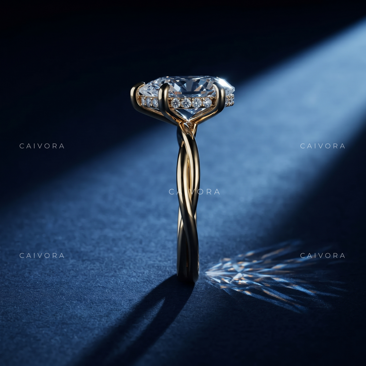 Petal Radiance Kosina Engagement Ring with a Pear Cut Diamond