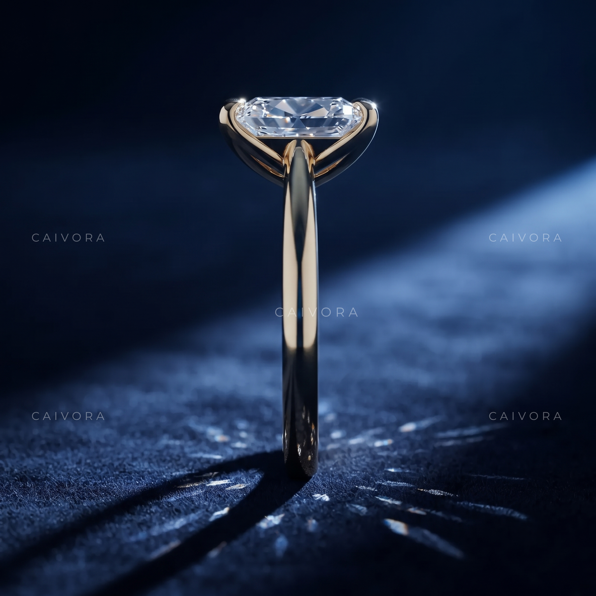 Old Mine Cut Hidden Halo Pavé Tulip Engagement Ring