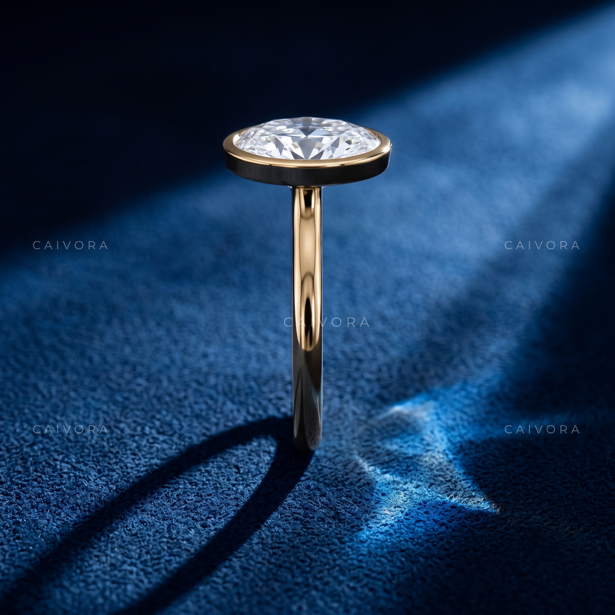 Oval Diamond Minimalist Bezel Engagement Ring