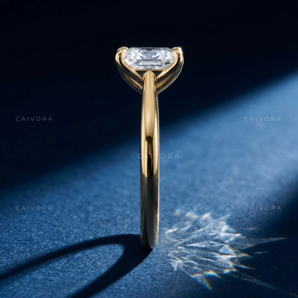 Elongated Cushion Cut Hidden Halo Pavé Tulip Engagement Ring