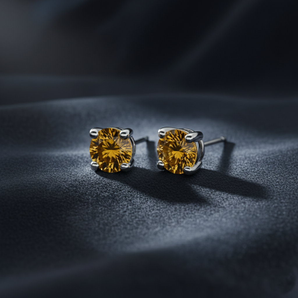 Vibrant Orange-Yellow Accent Studs