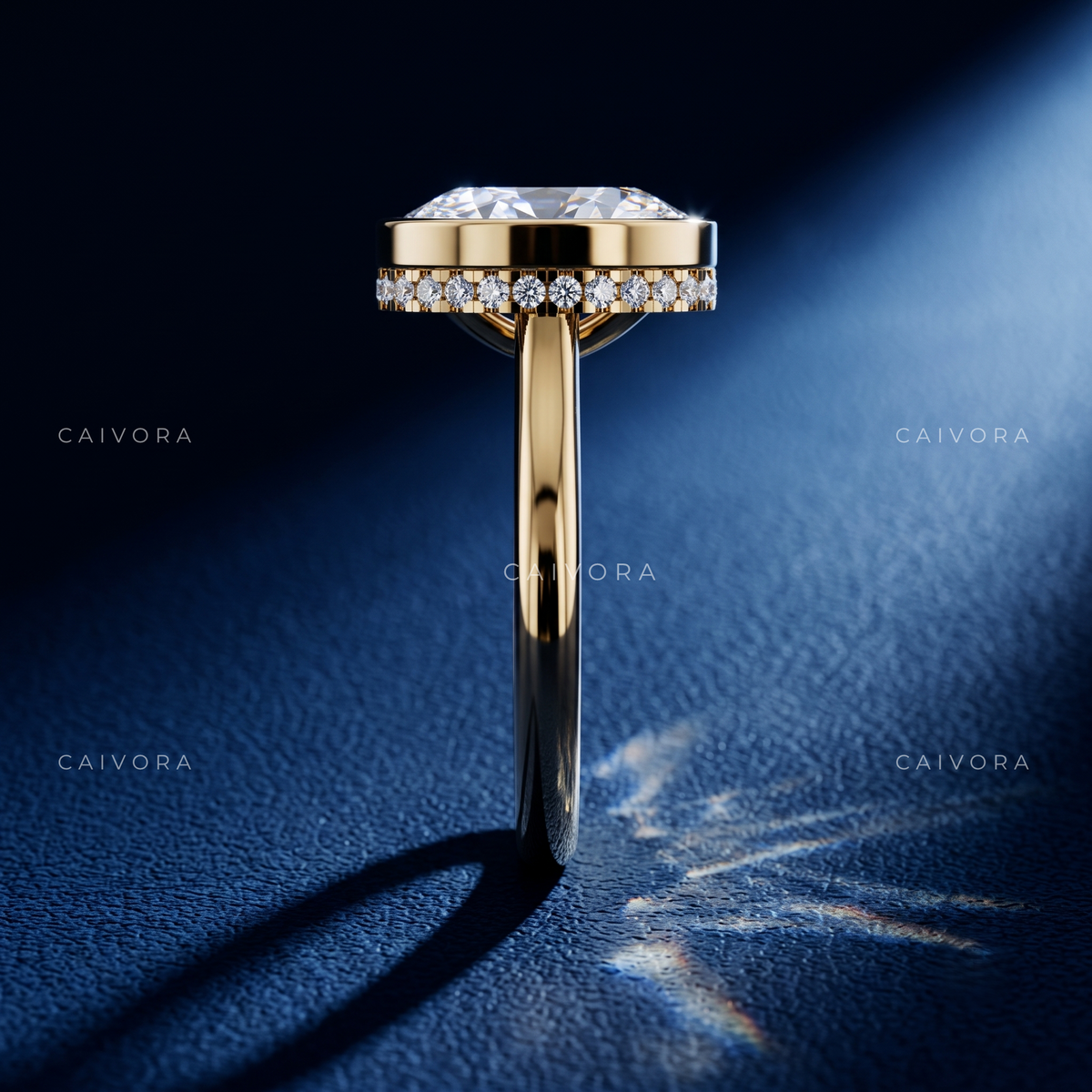 Fluid Elegance with an Oval Cut Hidden Halo