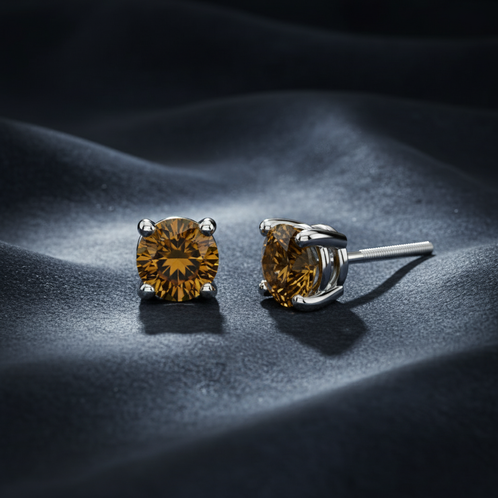 Vibrant Orange-Yellow Accent Studs