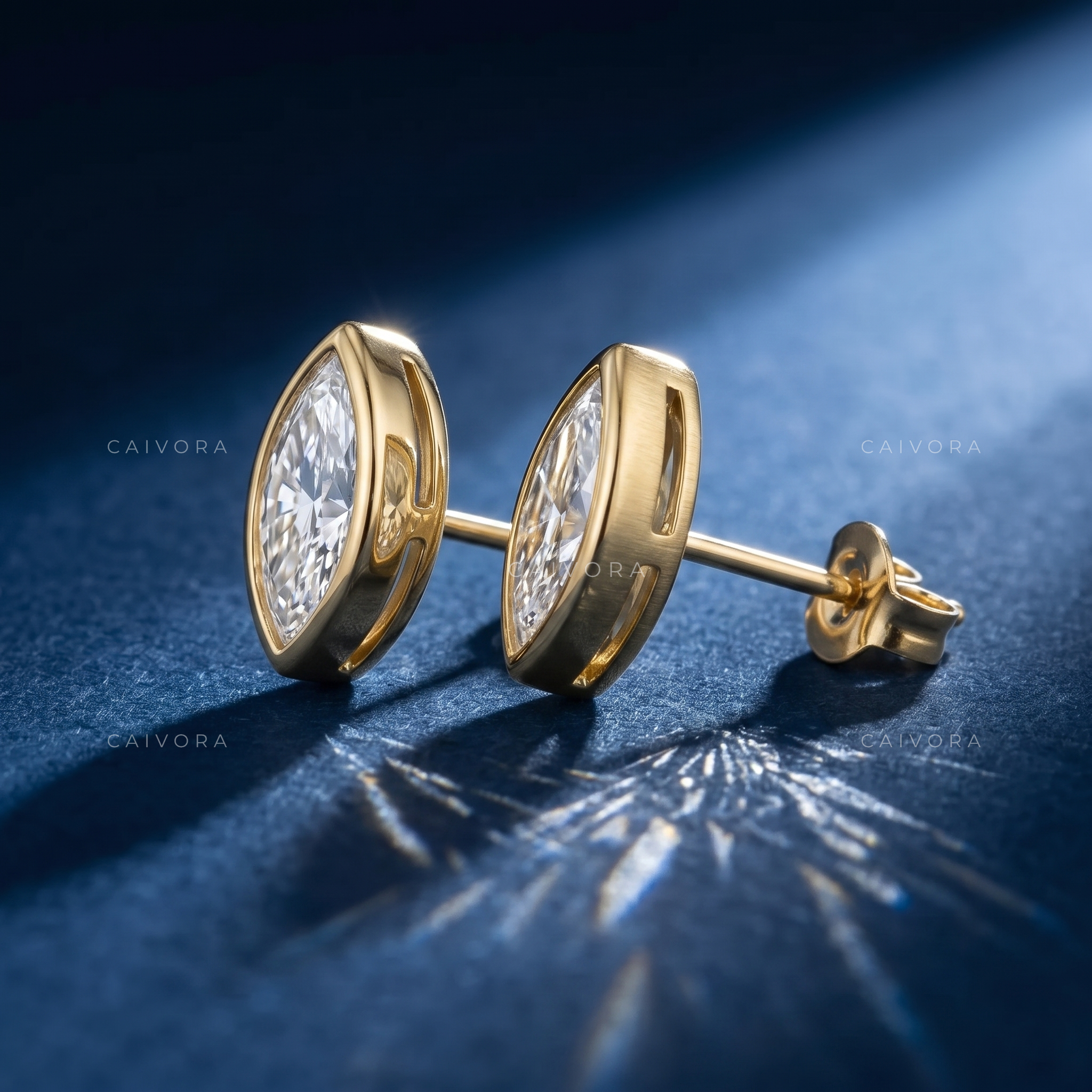 The Vellora Marquise Solitaire Stud Earrings