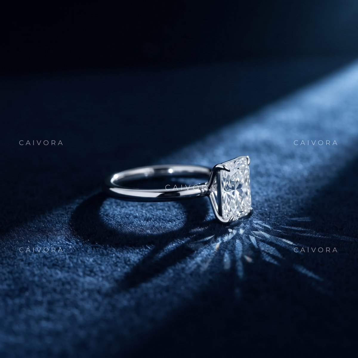 Radiant Cut Four Prong Solitaire Engagement Ring