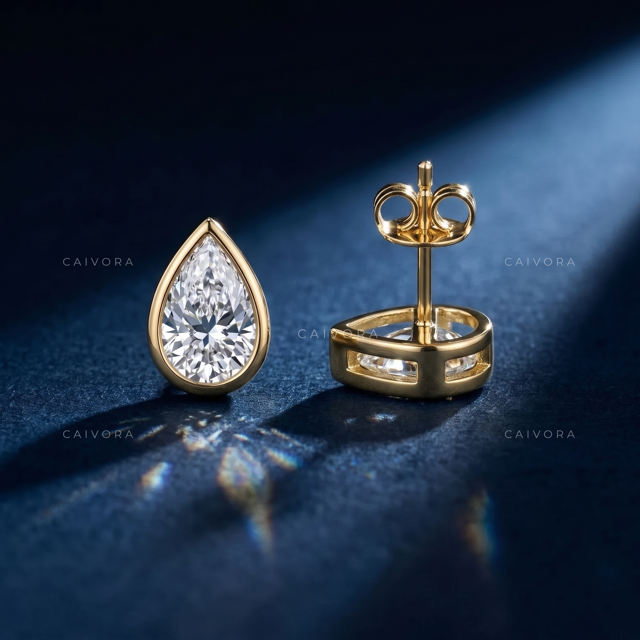 The Serenelle Pear Solitaire Studs
