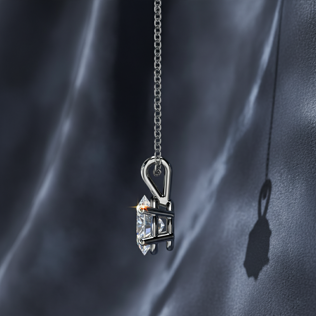 Brilliant Oval Cut Lab Diamond Solitaire Necklace