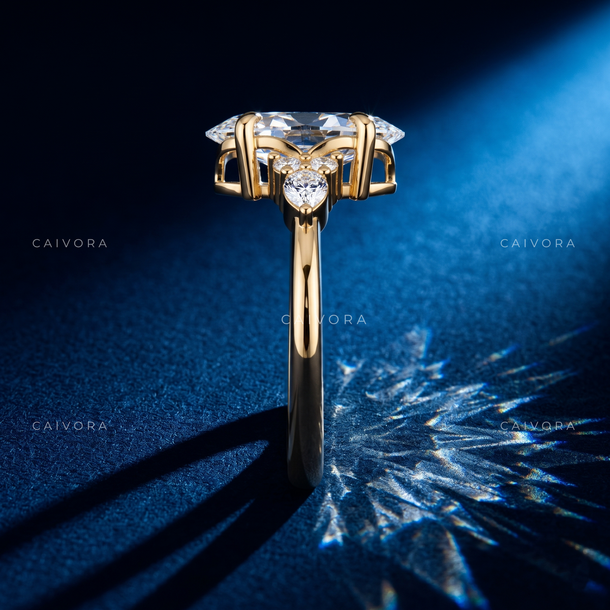 Latin-Inspired Diamond Engagement Ring with an Moval Center Stone