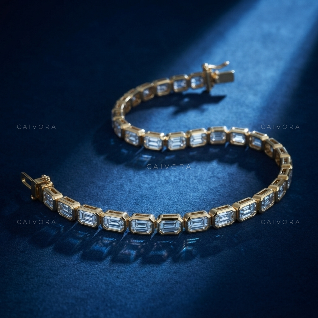 Emerald Bezel Tennis Bracelet