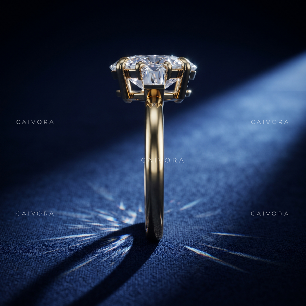 Elongated Brilliance in an Oval Cut Three Stone Setting
