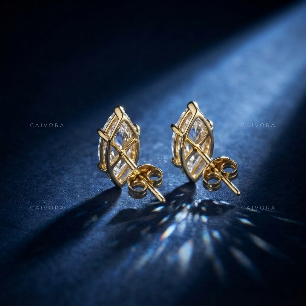 Regal Marquise Six-Prong Solitaire Studs