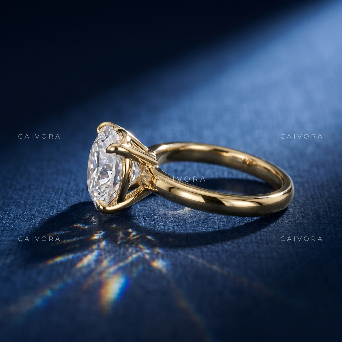 Portuguese Cut Four Prong Solitaire Engagement Ring