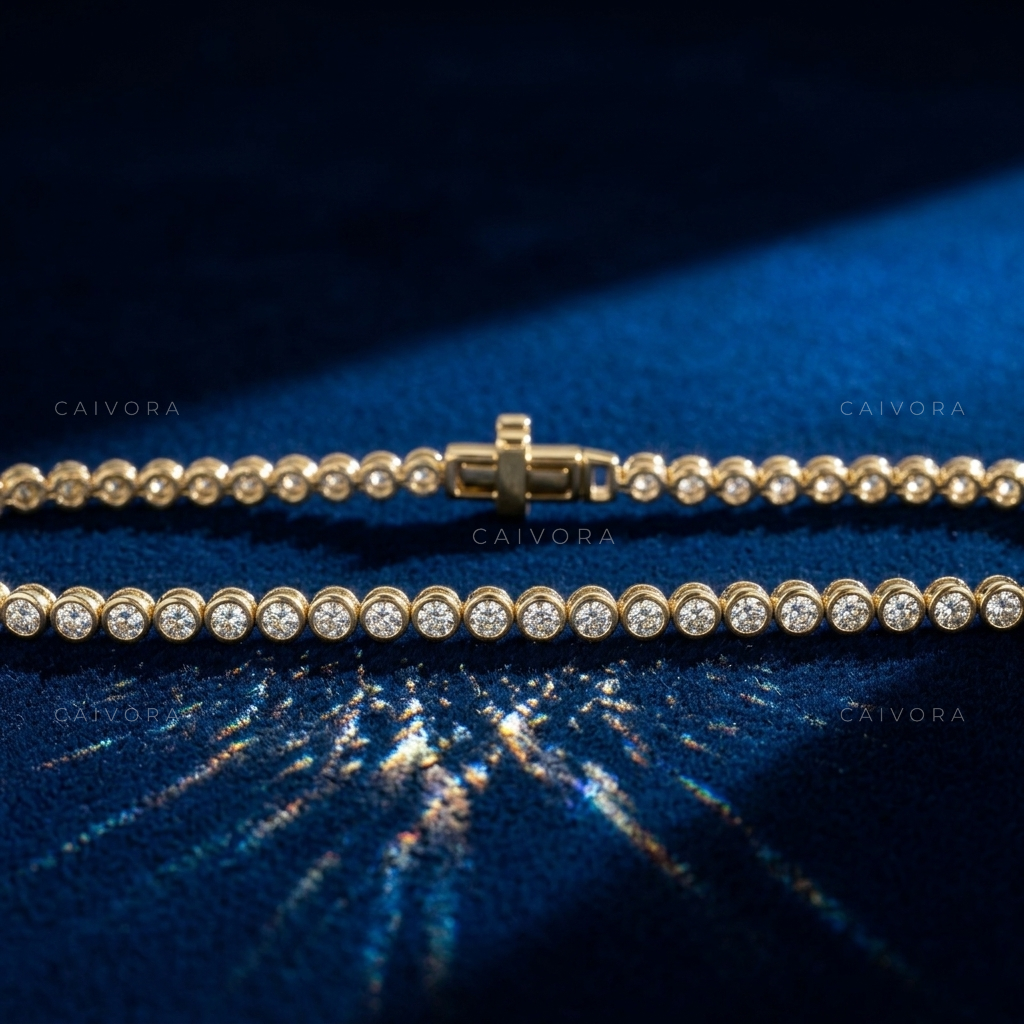 Modern Round Bezel Tennis Bracelet