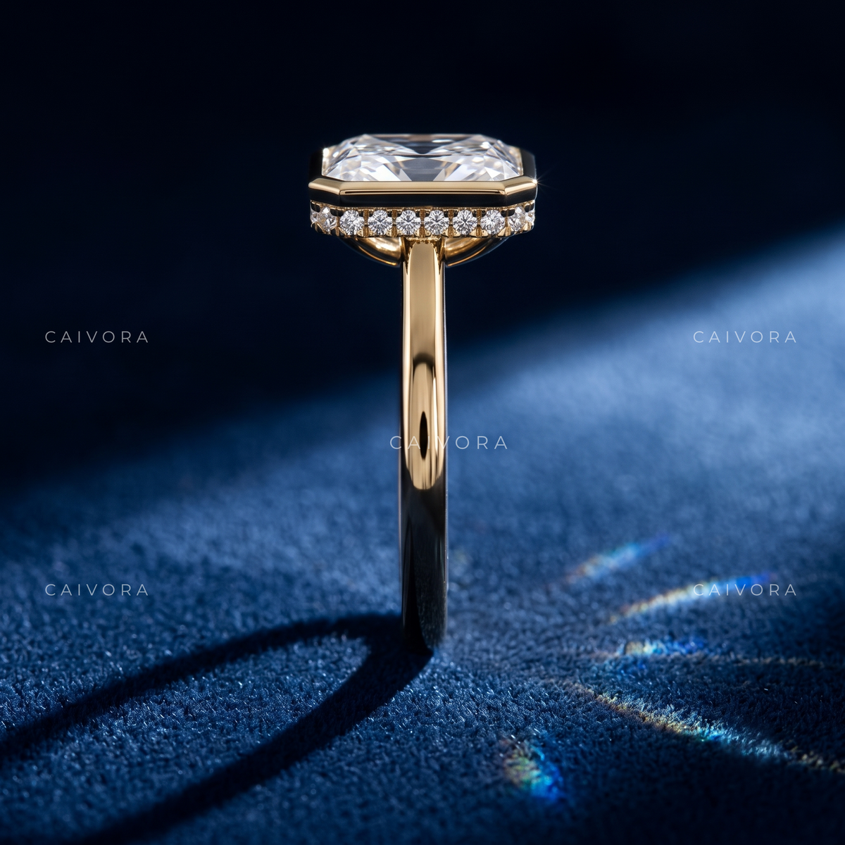 Sleek Sophistication with an Emerald Cut Hidden Halo